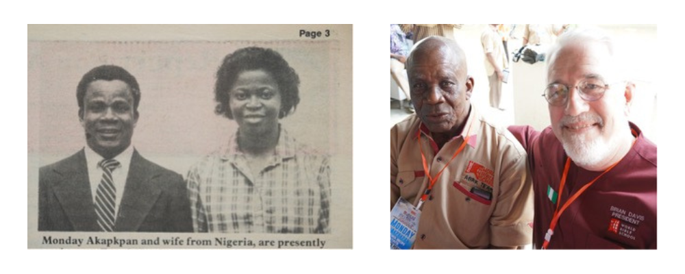 Pictures of Monday Akapkpan and his wife from Nigeria, and picture of Brian Rex Davis and Monday Akpakpan